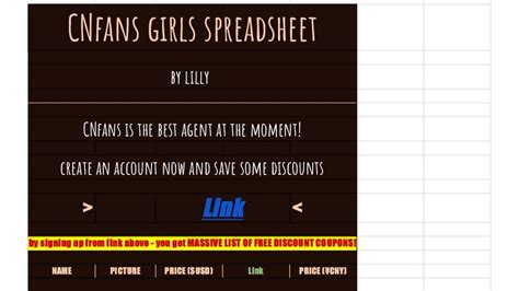 women spreadsheet cnfans